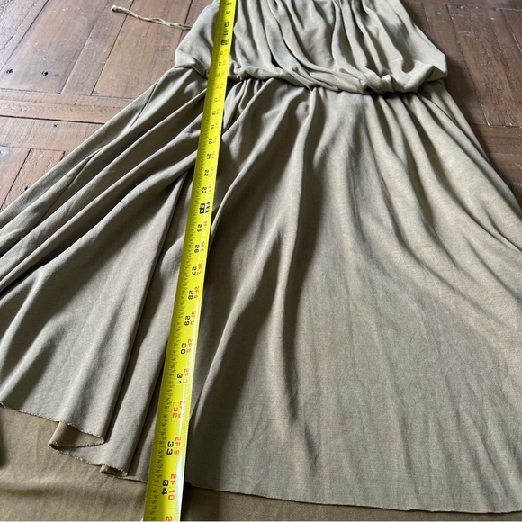 FREE PEOPLE Cupro True As Love Dress in Fatigue Open Back Utilitarian Medium - Picture 11 of 13